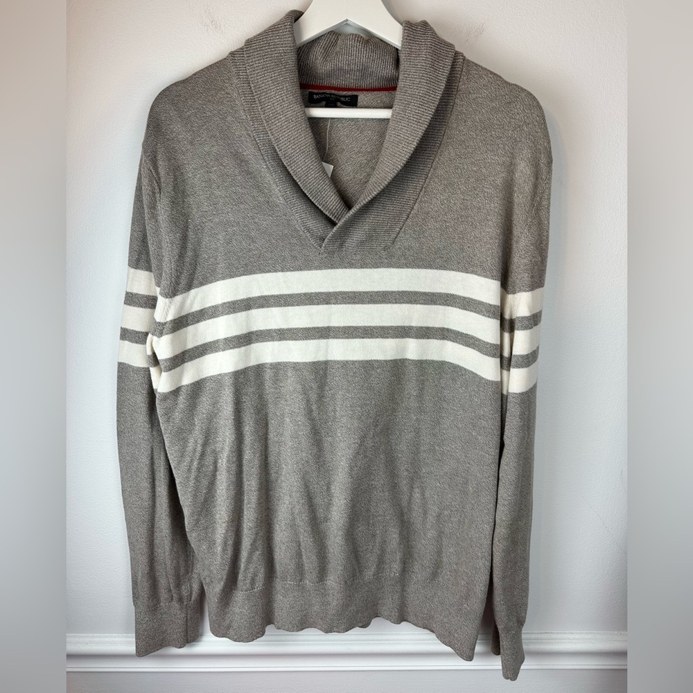 BANANA REPUBLIC Men’s Brown & Cream Pullover Sweater NWT | Size XL